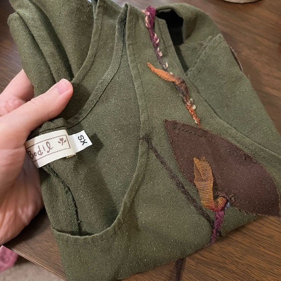 Y2K Raw Silk Fairy Core Dress Green - Picture 10 of 11